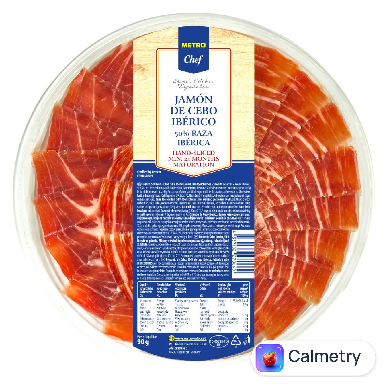 Хамон Metro Chef Іберіко де Себо нарізка 90г