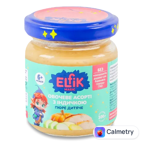 Пюре Elfik Magic Овочеве асорті з індичкою с/б