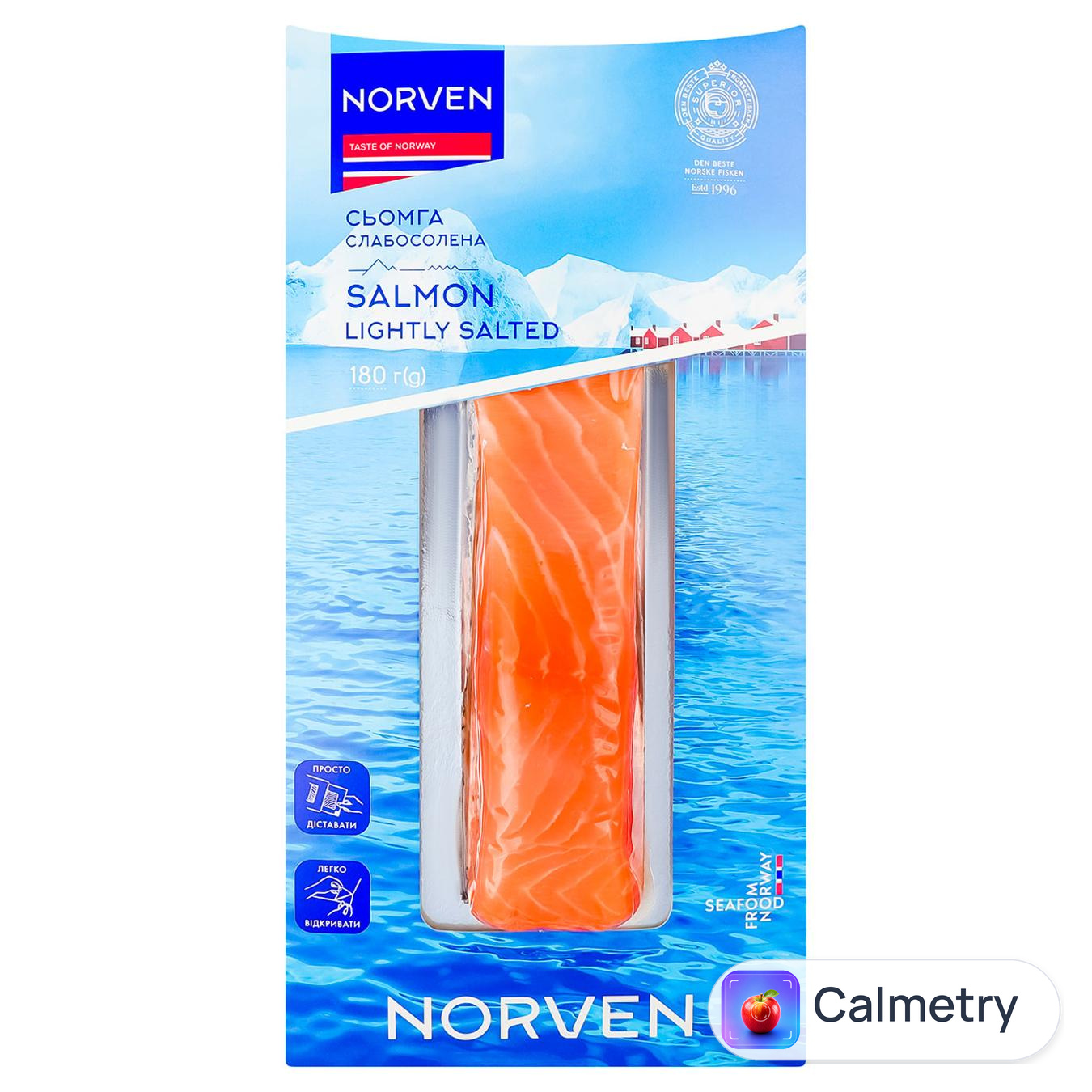 Сьомга Norven філе-шматок слабосолена 180г — фото продукту