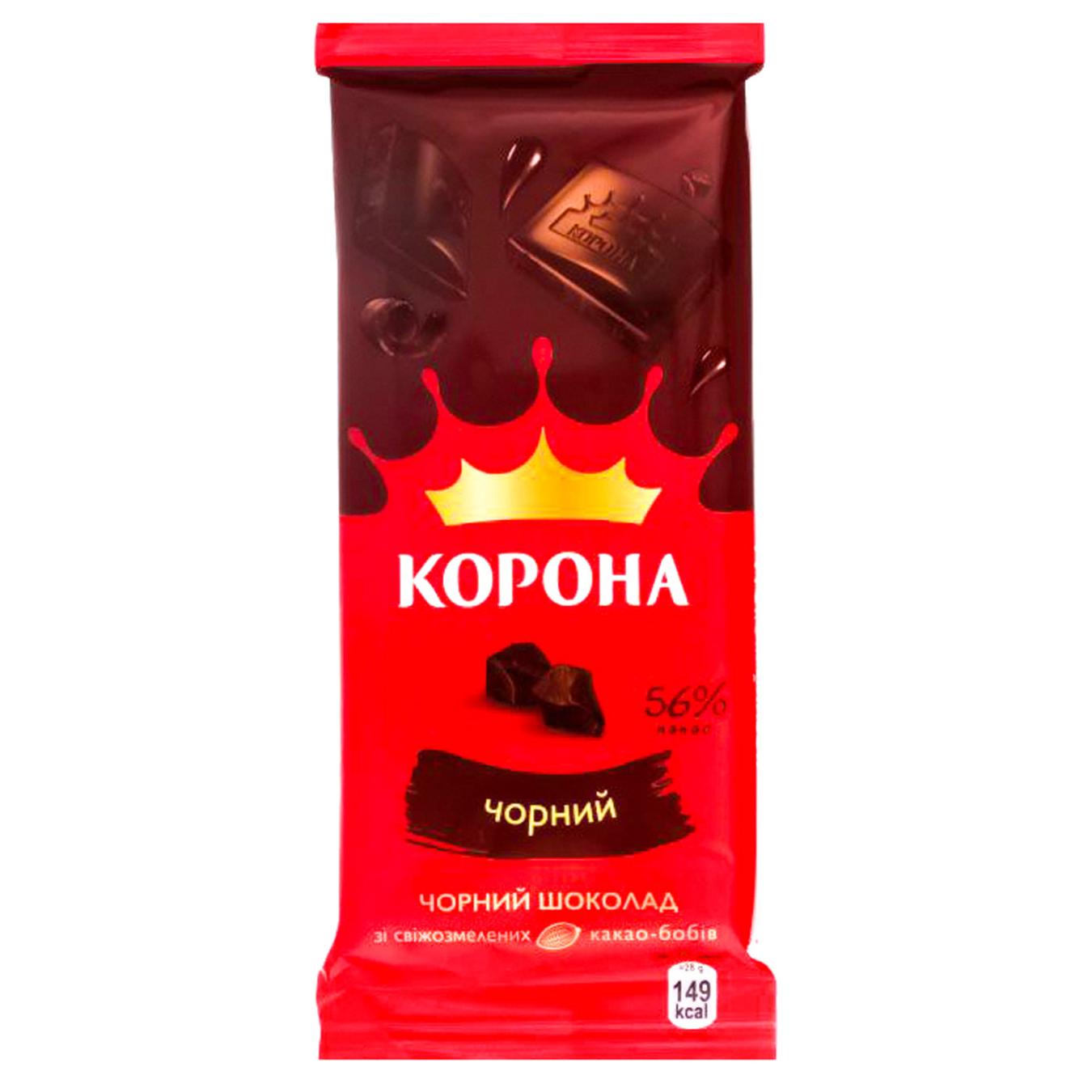 Шоколад чорний Корона 56% 85г — фото продукту