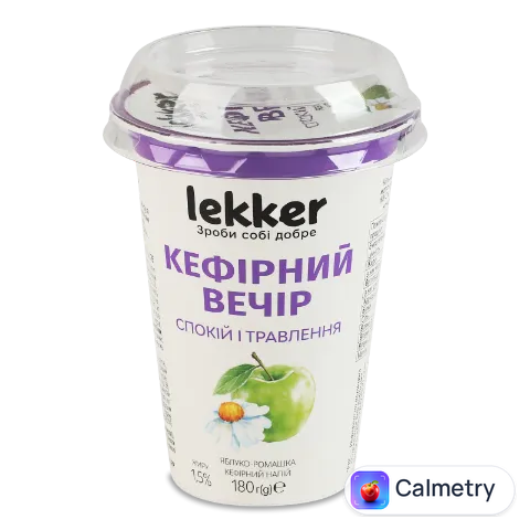 Напій кефірний Lekker Кефірний вечір яблуко-ромашка 1,5%