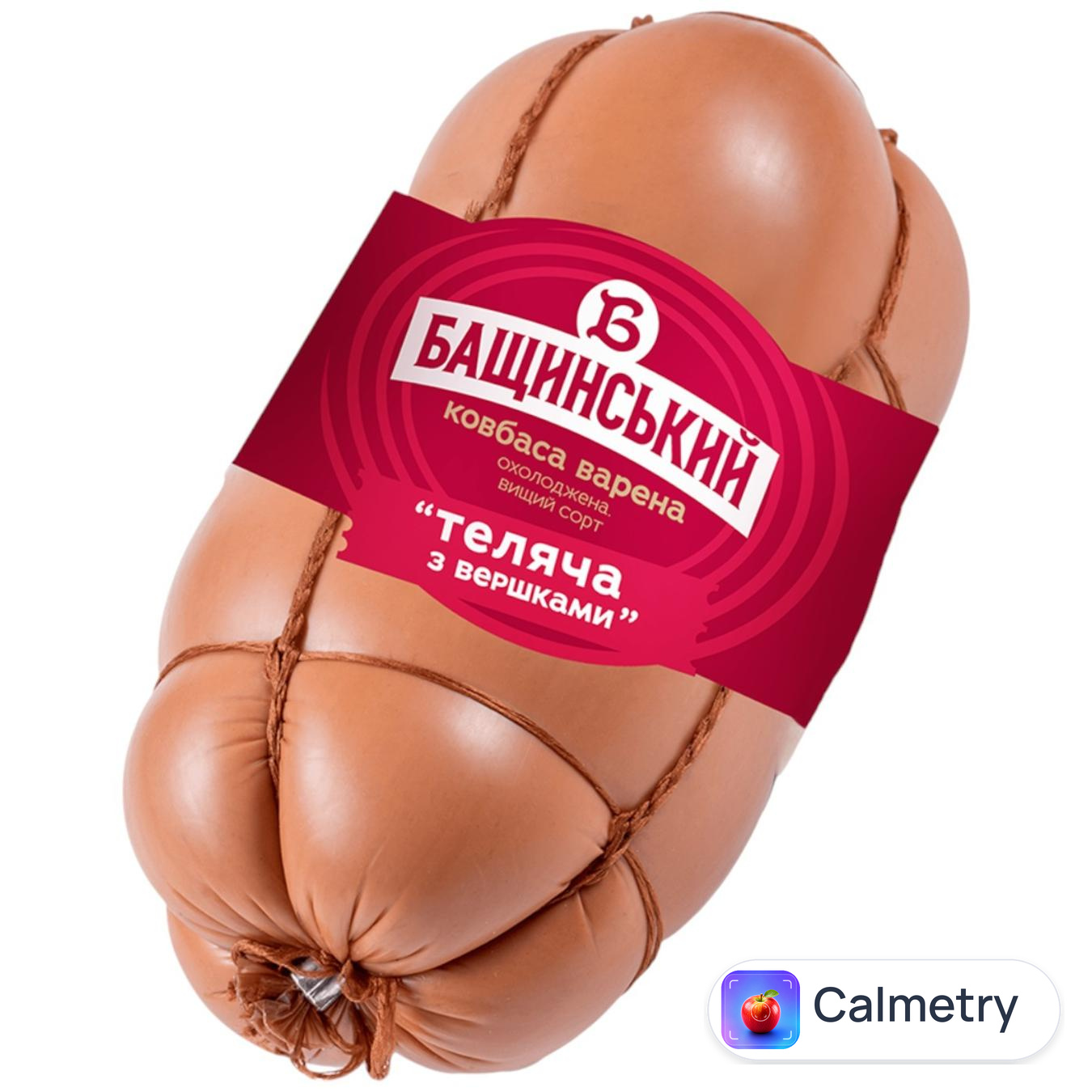Ковбаса Бащинський Теляча з вершками варена вищий сорт 500г — фото продукту