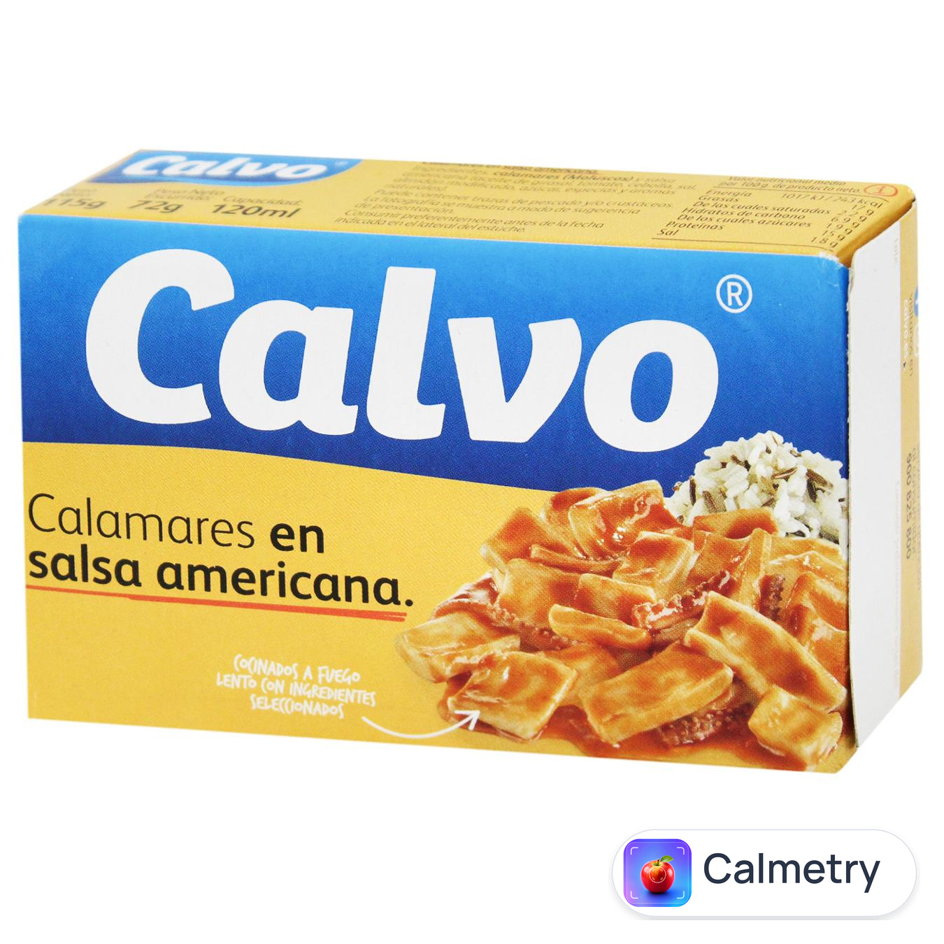 Кальмари Calvo нарізані шматочками в американському соусі 115г — фото продукту