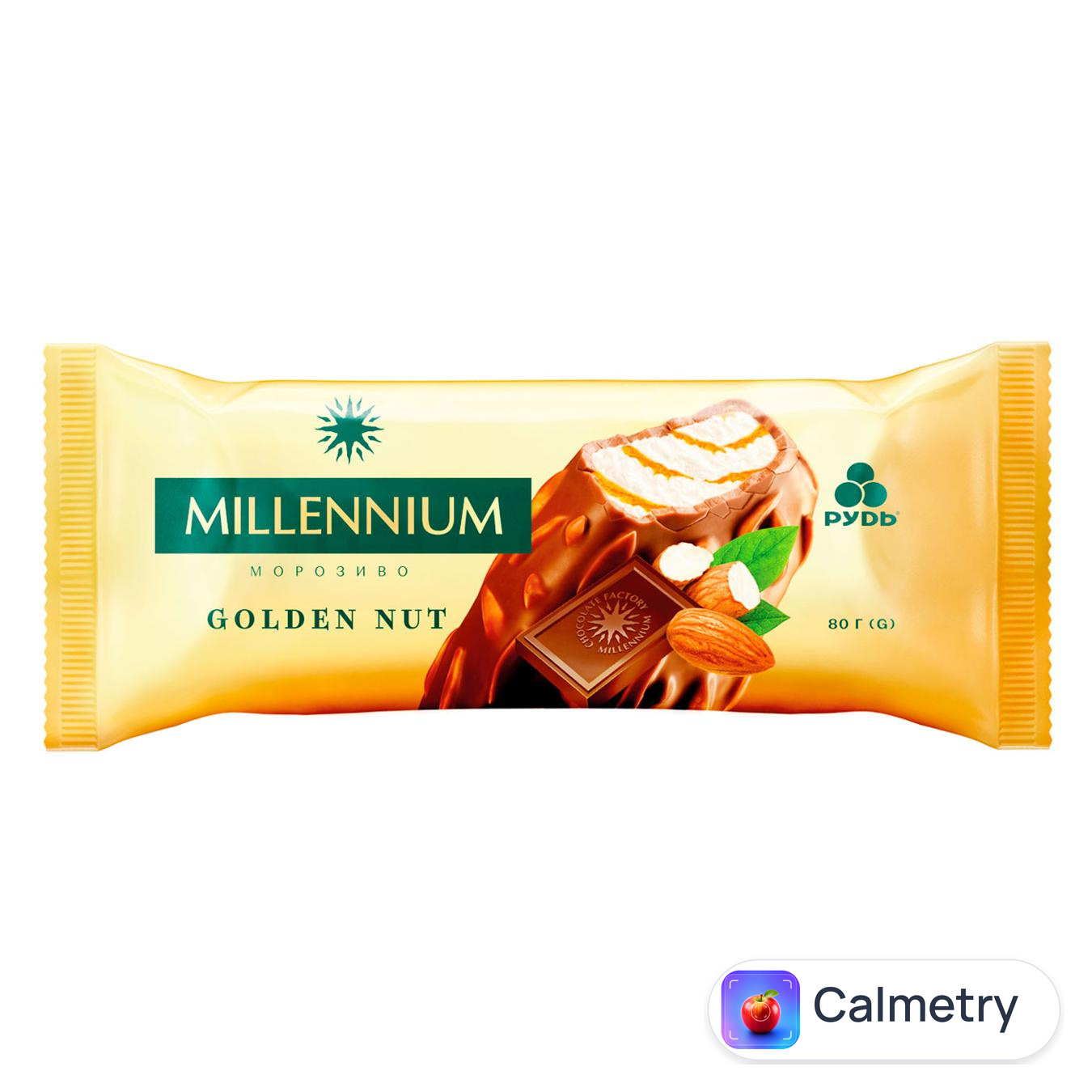 Морозиво Рудь Millennium Golden Nut ескімо 80г — фото продукту