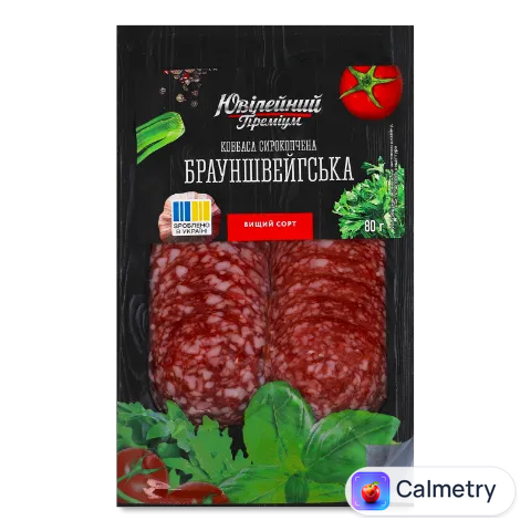 Ковбаса «Ювілейний» «Брауншвейгська» с/к в/ґ, нарізка 80г