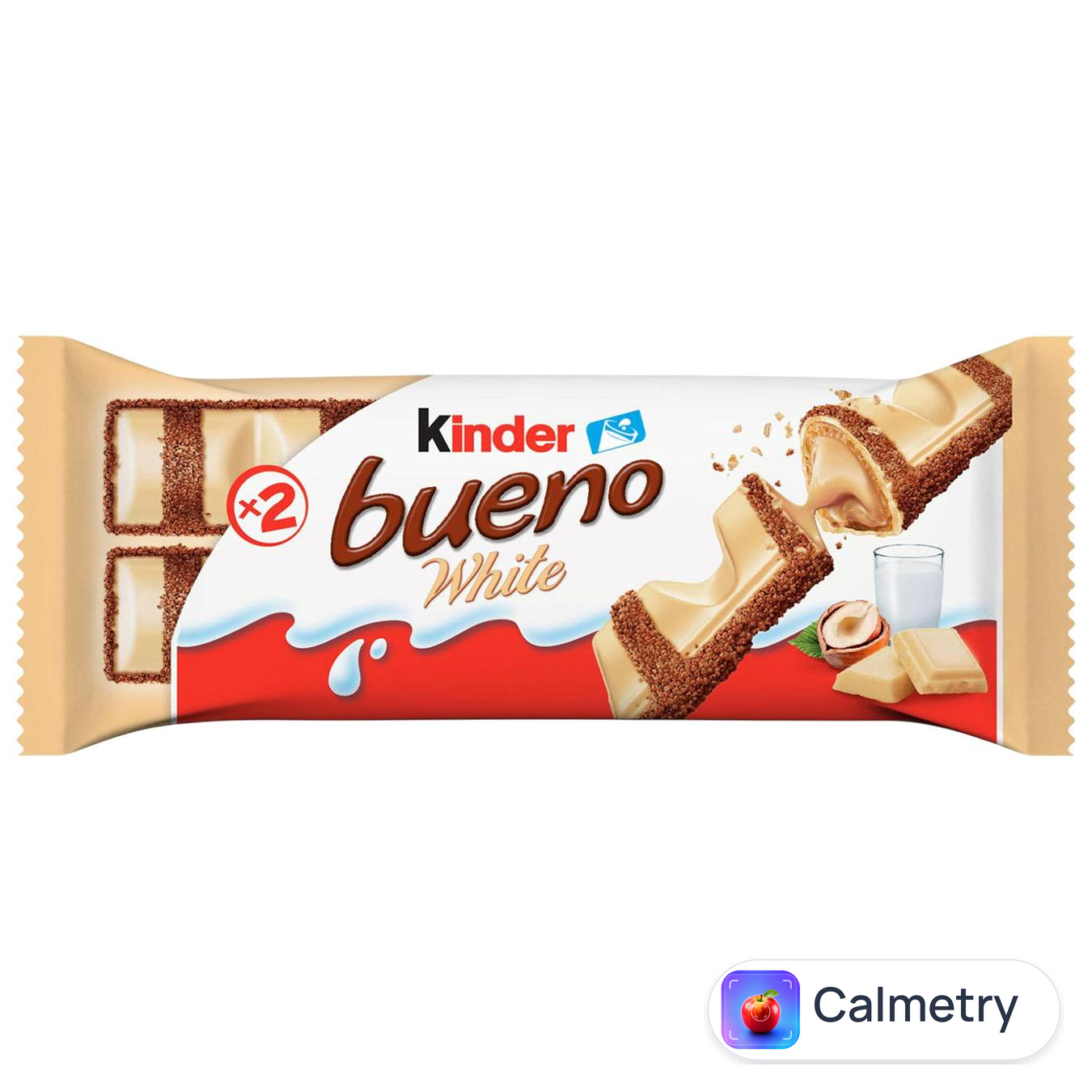 Батончик шоколадний Kinder Bueno White з молочно-горіховою начинкою 39г — фото продукту