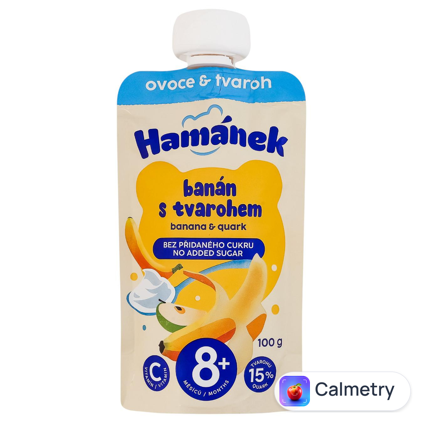 Пюре Hamanek яблуко та банан з сиром 100г