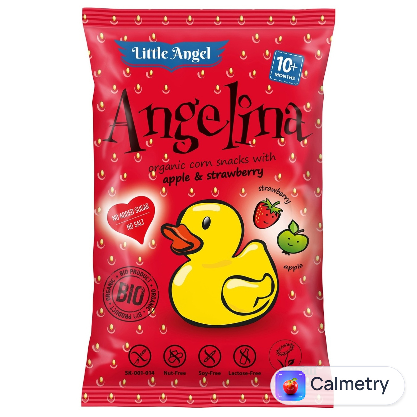 Снеки Little Angel Angelima кукурудзяні яблуко-полуниця 30г