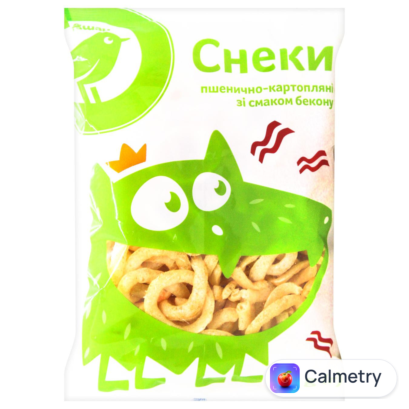 Снеки Auchan пшенично-картопляні зі смаком бекону 70г