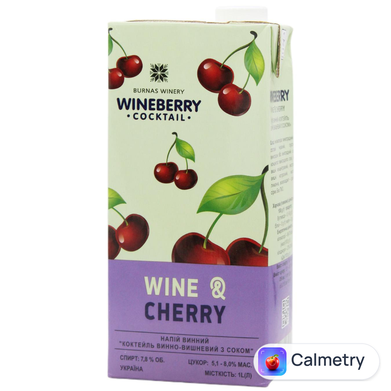 Напій винний WineBerry винно-вишневий з соком червоний солодкий 7,8% 1л — фото продукту