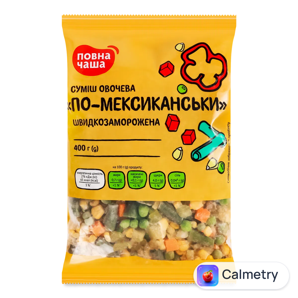 Суміш овочева «Повна Чаша»® «По-мексиканськи» свіжоморожена 400г