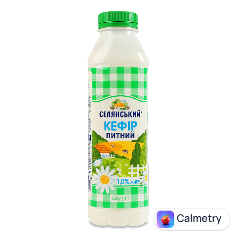 Кефір Селянський 1%, пляшка, 420г