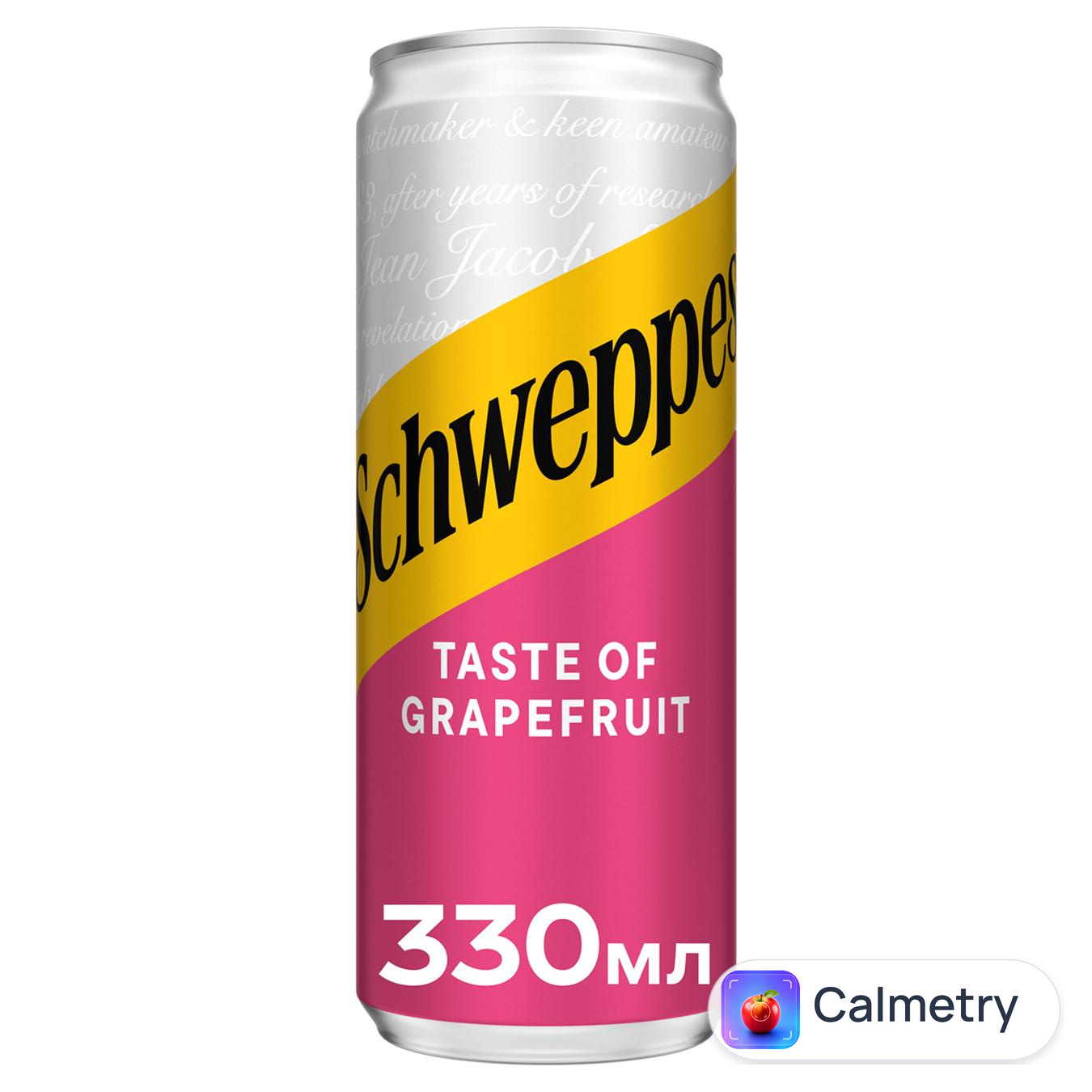 Напій газований Schweppes Pink Grapefruit зі смаком рожевого грейпфруту 0,33л — фото продукту