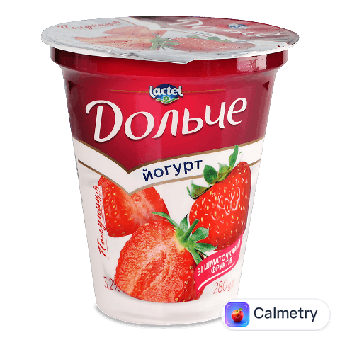 Йогурт «Дольче» з наповнювачем полуниця 3,2%, 280г
