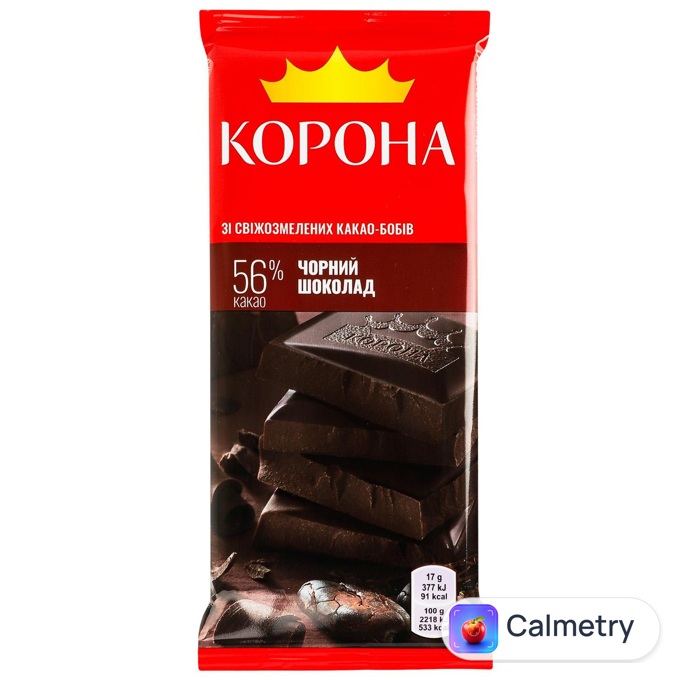 Шоколад чорний Корона 56% 85г — фото продукту