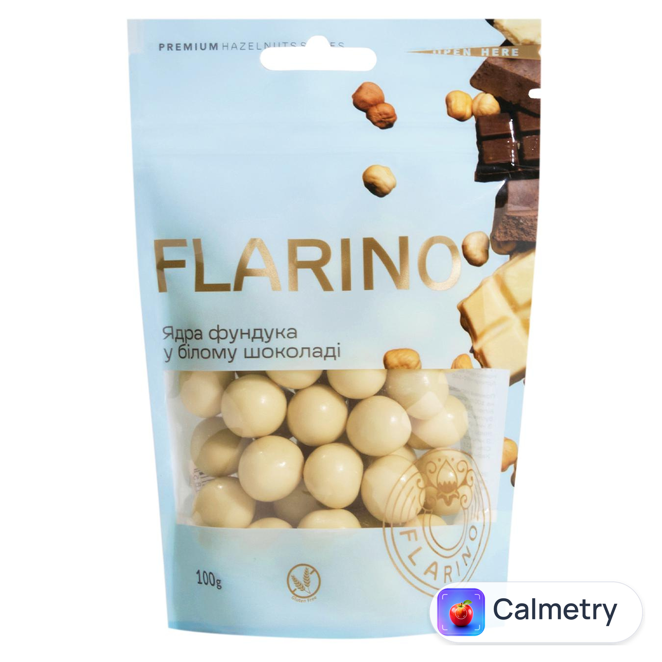 Фундук Flarino у білому шоколаді 100г — фото продукту