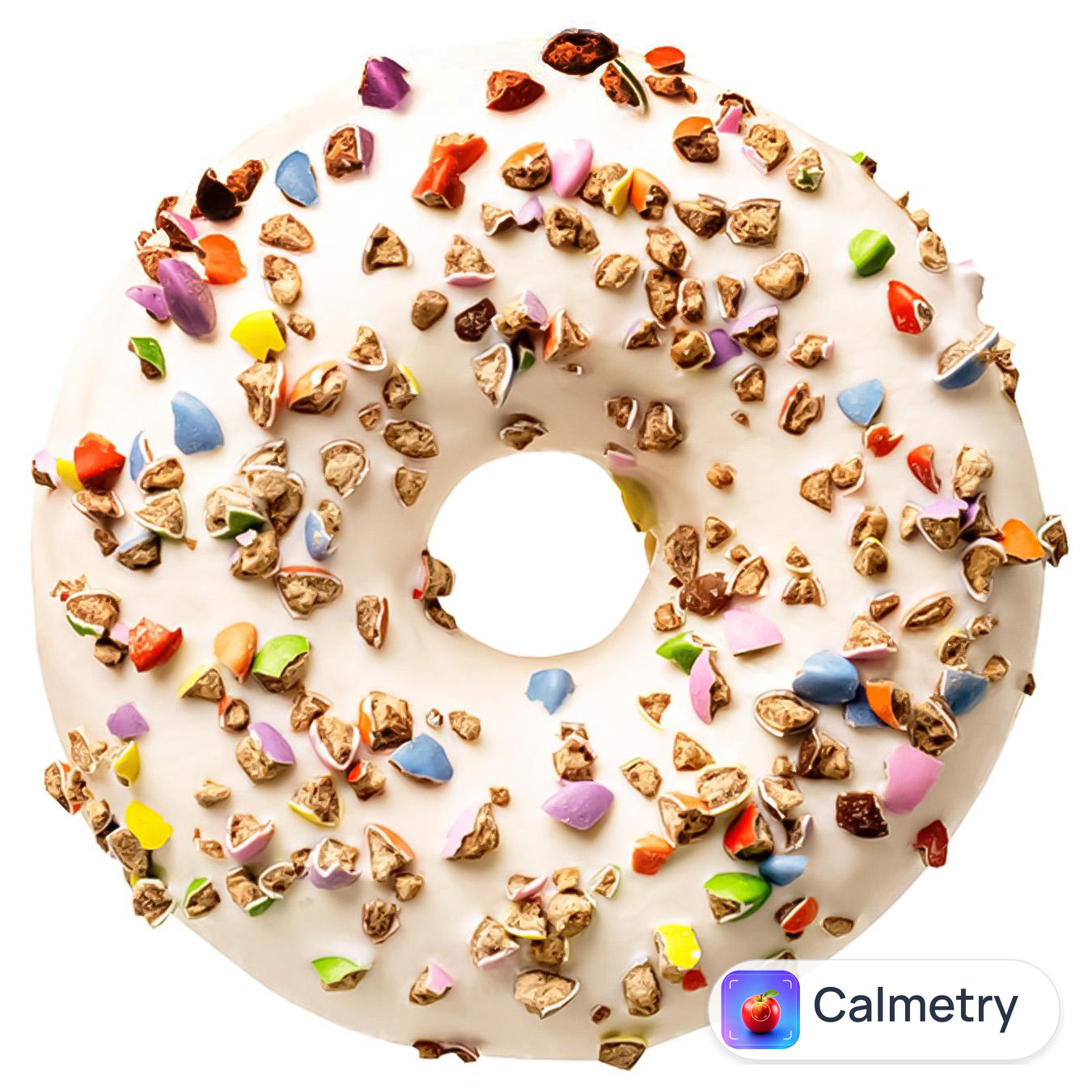 Донат Crushed Candy з білою глазур'ю та подрібненими шоколадними цукерками 57г