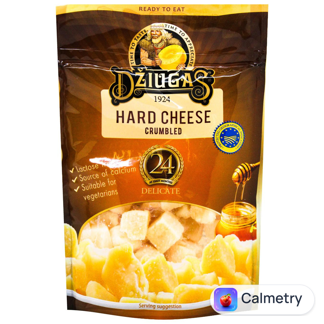 Сир Dziugas 24 міс. дозрівання колотий 40% 100г — фото продукту