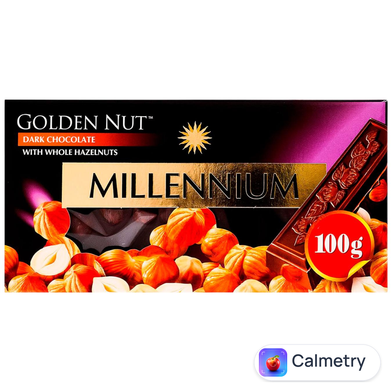 Шоколад чорний Millennium Golden Nut з цілими лісовими горіхами 90г