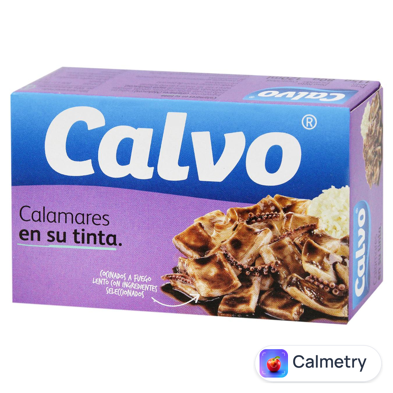 Кальмари Calvo нарізані шматочками у власних чорнилах 115г — фото продукту