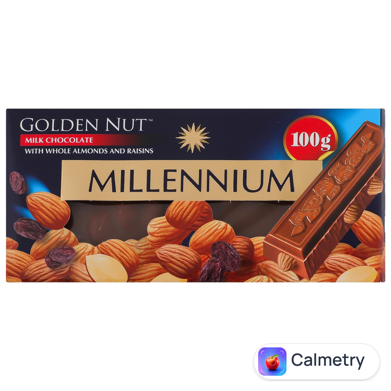 Шоколад молочний Millennium Golden Nut мигдаль та родзинки 100г