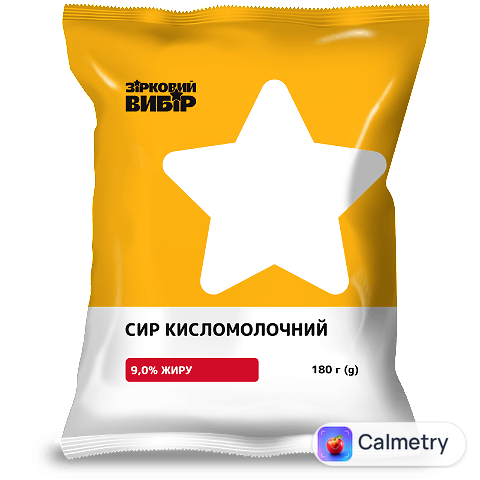 Сир кисломолочний Зірковий вибір 9%, 180г
