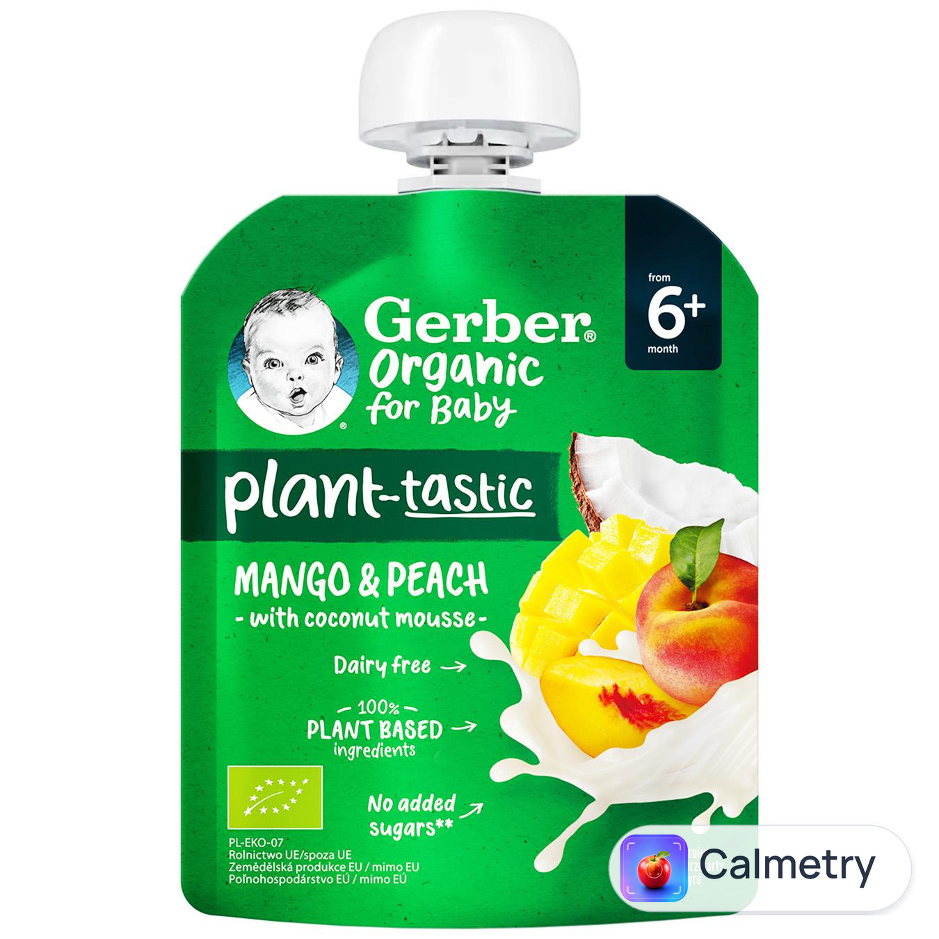 Пюре Gerber манго-персик з кокосовим мусом органічне з 6 місяців 80г
