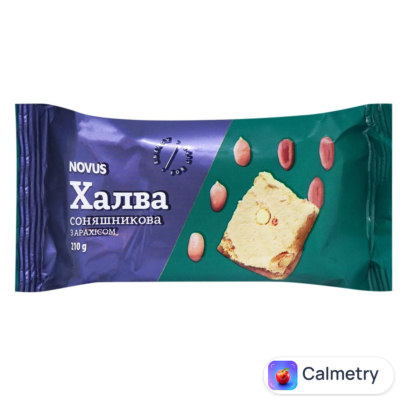 Халва cоняшникова Novus з арахісом 210г — фото продукту