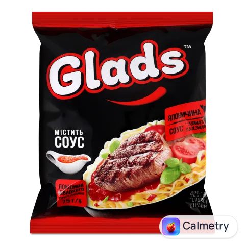 Локшина швидкого приготування Glads яловичина та томатно-базиліковий соус