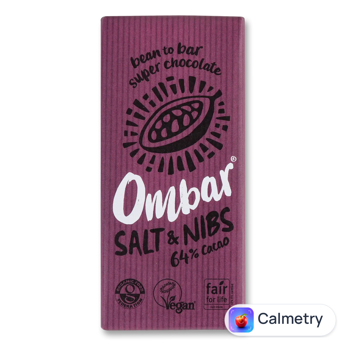 Шоколад чорний Ombar какао-боби та сіль 64% какао 70г