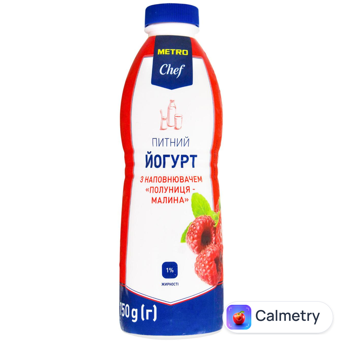 Йогурт Metro Chef Полуниця-малина 1% 750г