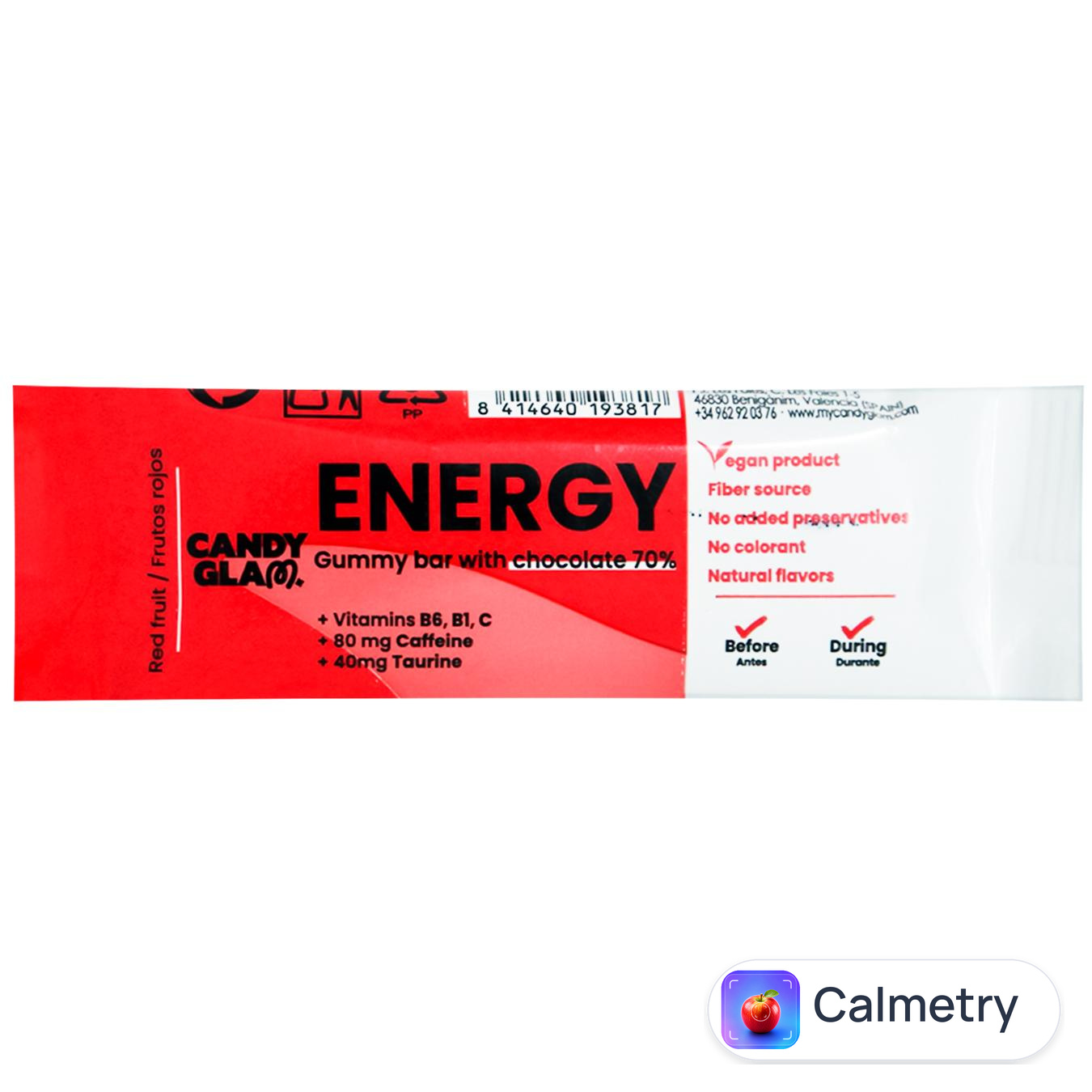 Батончик Candy Glam Energy зі смаком червоних фруктів 30г