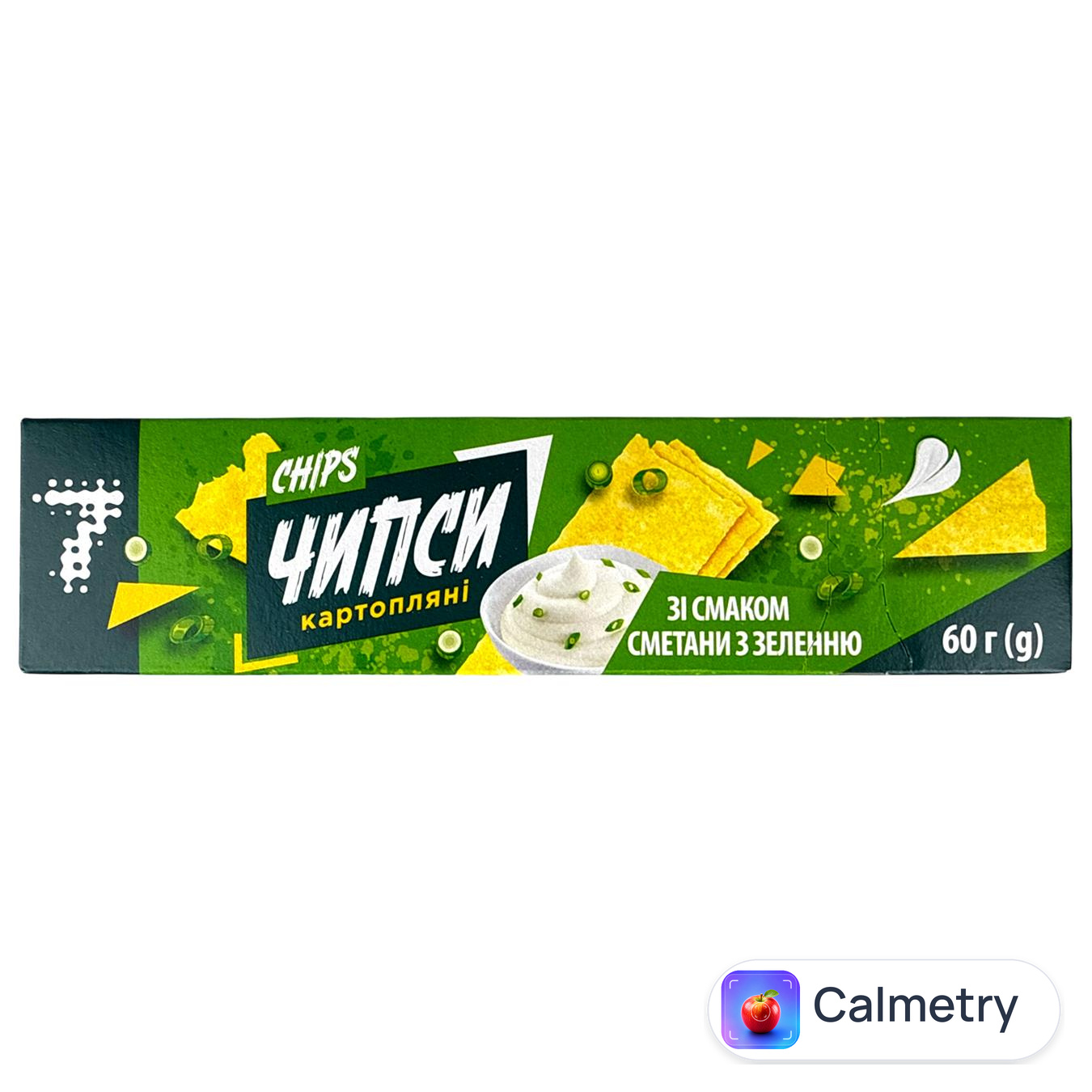 Чипси 7 зі смаком сметани та зелені 60г