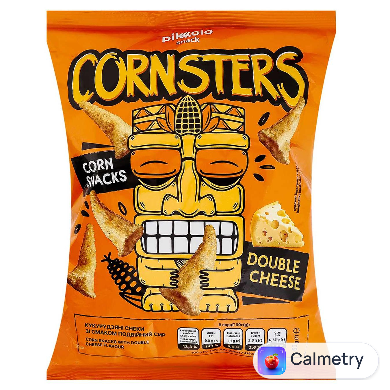 Снеки кукурудзяні Pikolo Cornsters зі смаком подвійний сир 60г — фото продукту