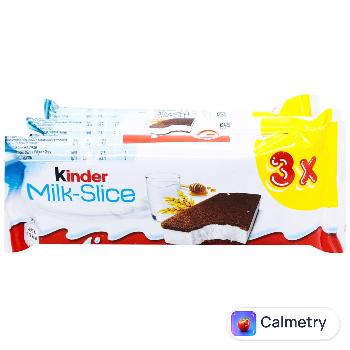 Тістечко Kinder Milk-Slice бісквітне з молочною начинкою 28г х 3шт — фото продукту