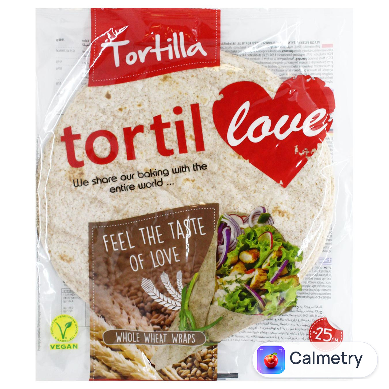Тортилья Tortillove з цільнозернового борошна 25см 4шт 240г
