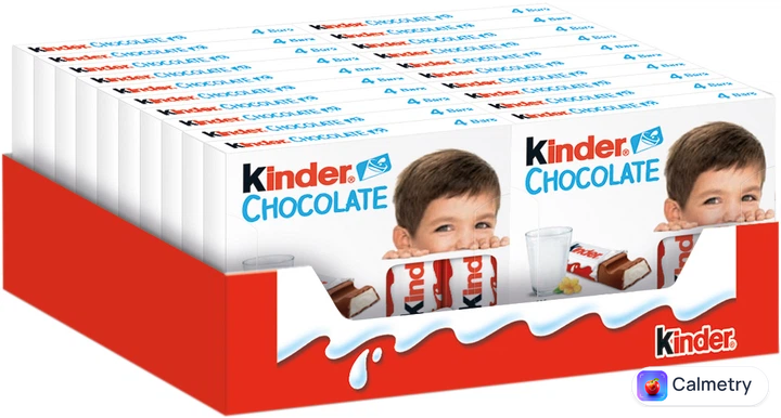 Упаковка молочного шоколаду Kinder Chocolate з молочною начинкою 50 г х 20 шт