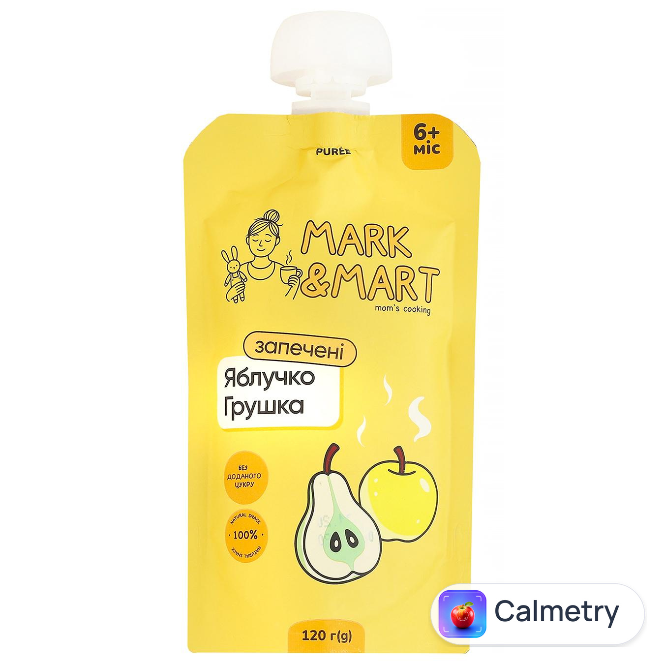 Пюре фруктове Mark&Mart Запечене яблучко і грушка 120г