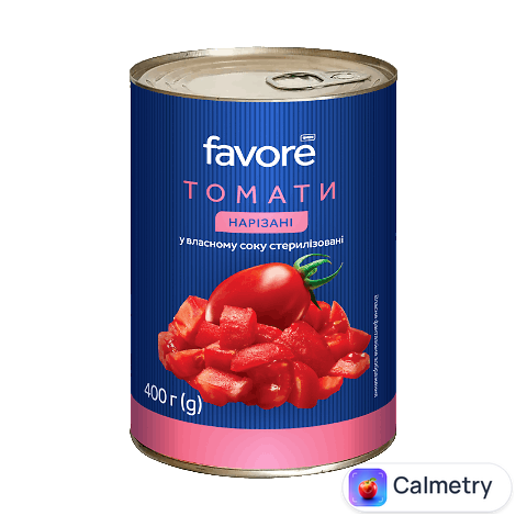 Помідори Favore нарізані, 400г