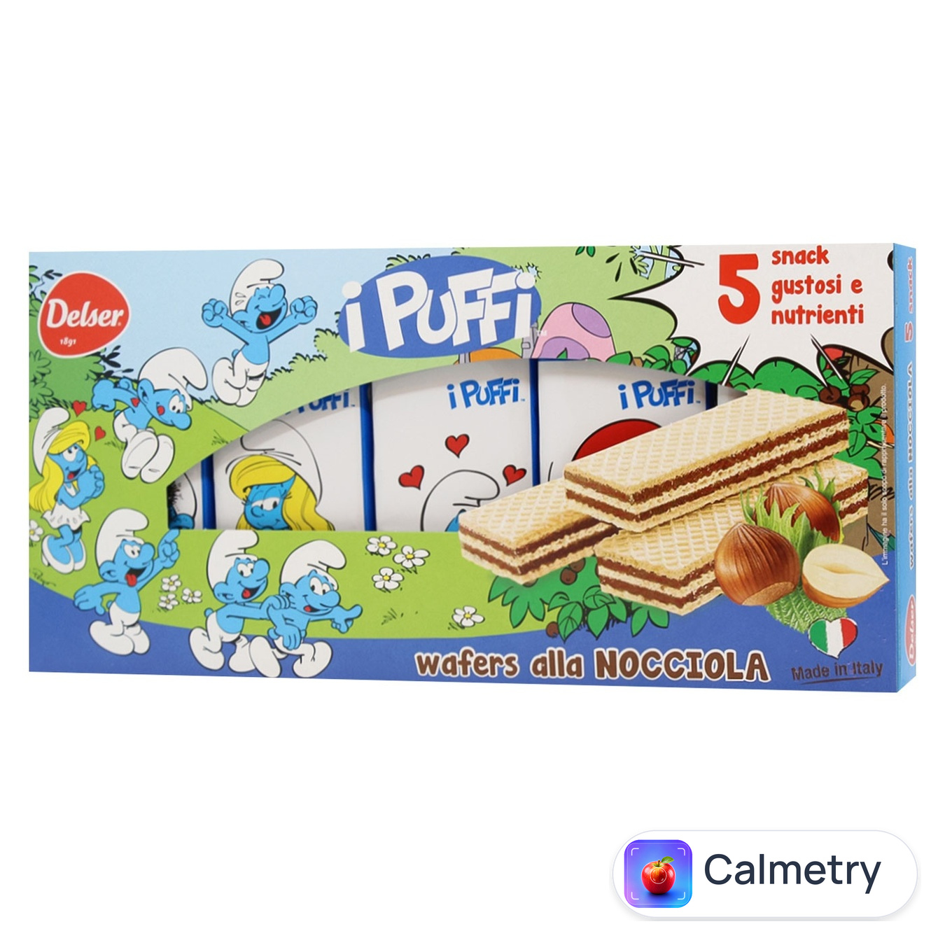 Вафлі Delser iPuffi з горіховим кремом 225г