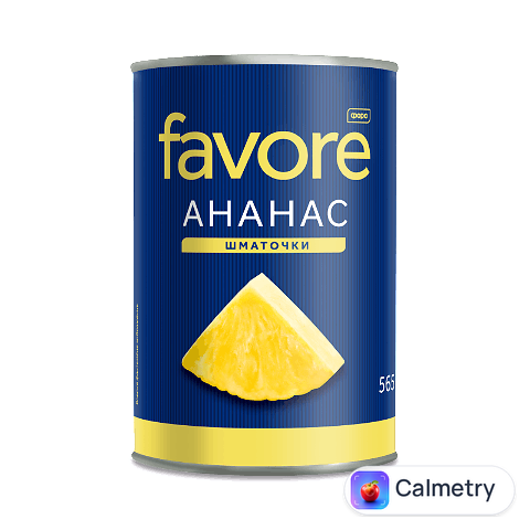 Ананаси Favore шматочки в сиропі, 565г