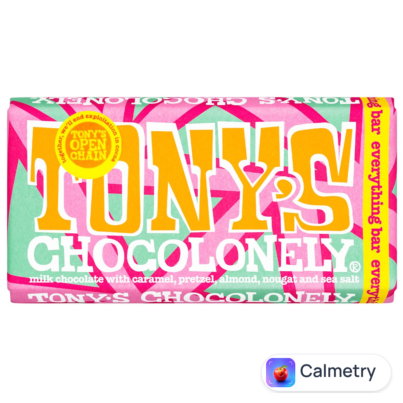 Шоколад молочний Tony's з карамеллю, мигдалем та морською сіллю 180г