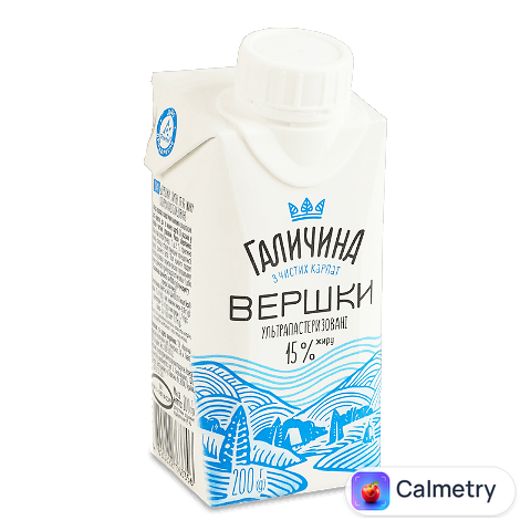 Вершки Галичина ультрапастеризовані 15%, 200г