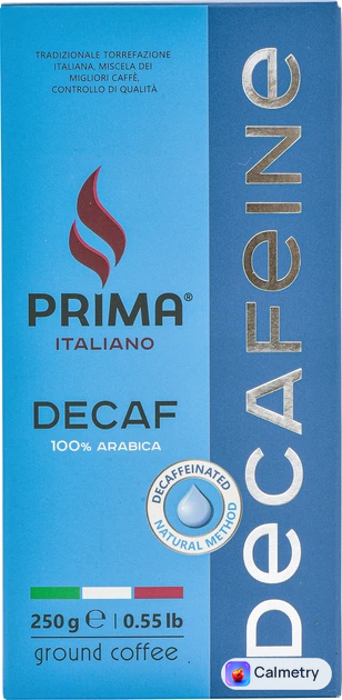 Кава мелена смажена Prima Italiano Decafeine Decaf 100% Arabica 250 г