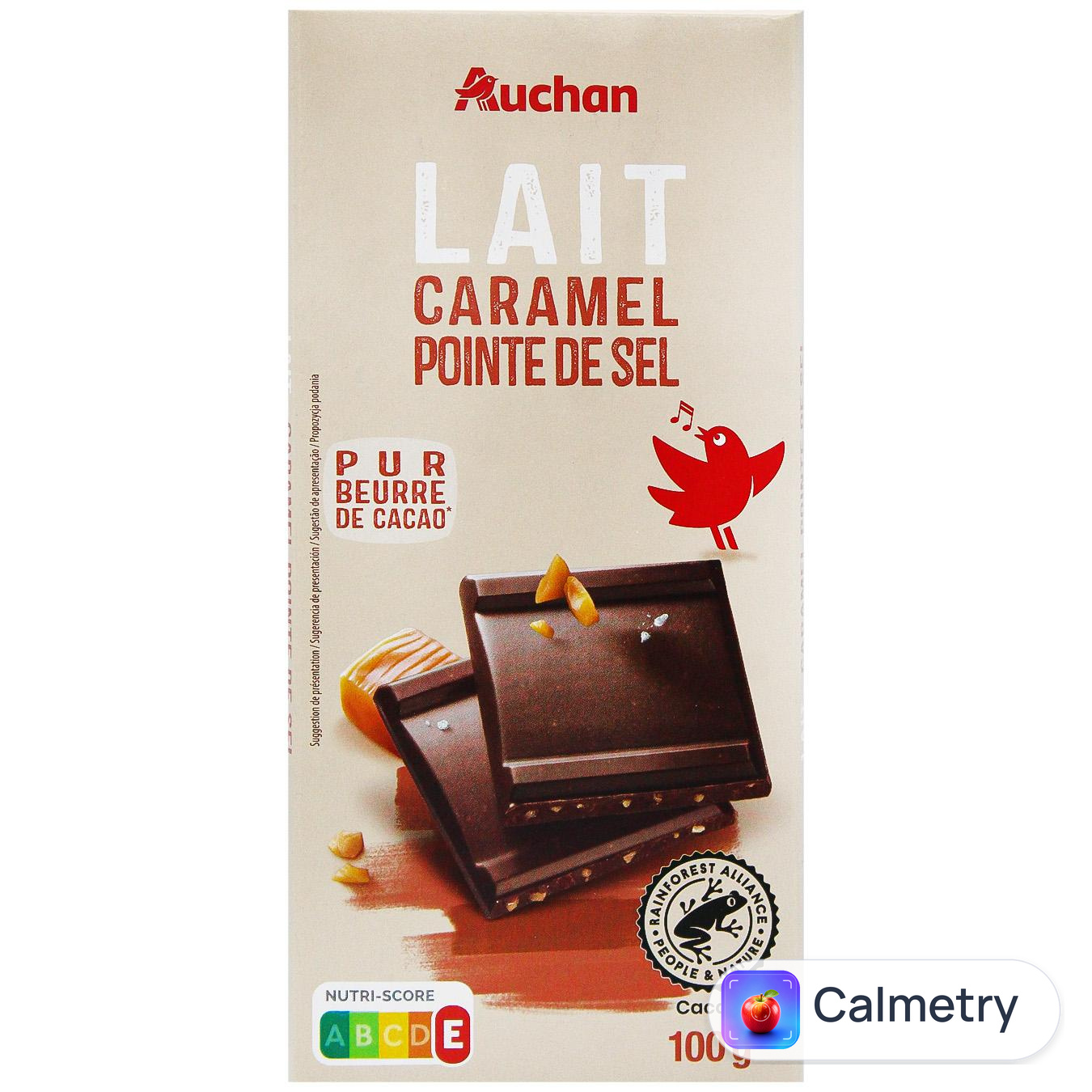 Шоколад молочний Auchan з карамеллю та сіллю 100г