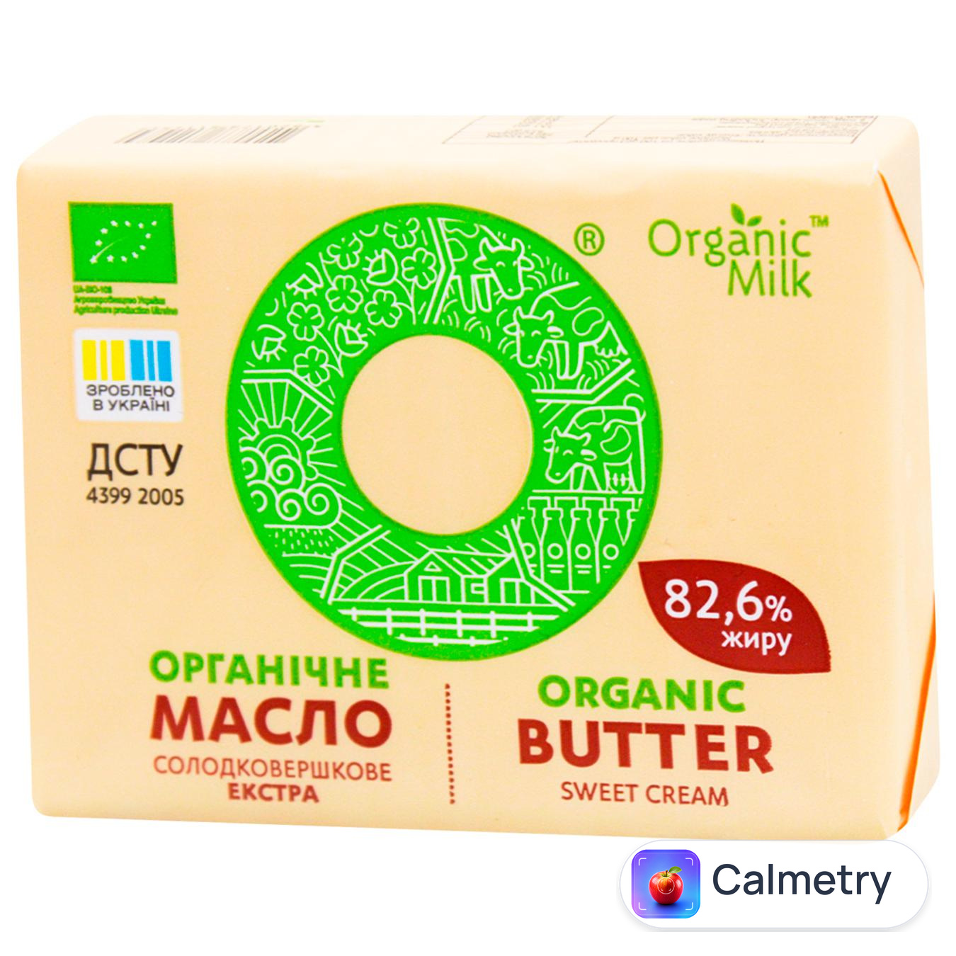 Масло Organic Milk органічне солодковершкове екстра 82,6% 180г — фото продукту