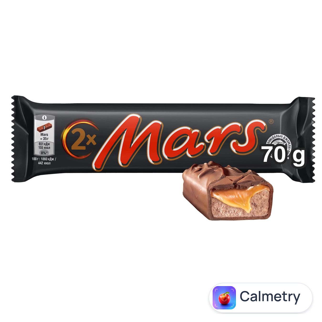 Батончик Mars нуга-карамель у молочному шоколаді