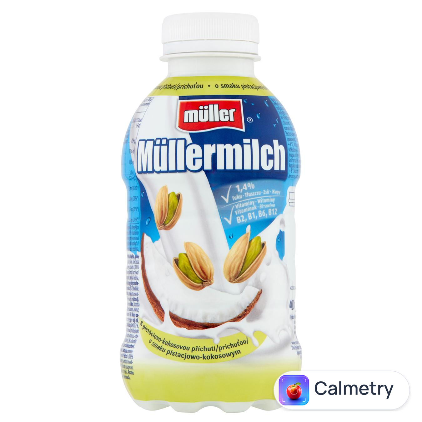 Напій молочний Muller Mullermilch Shake Білий шоколад - кокос 3,4% 400мл — фото продукту