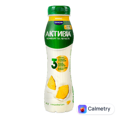 Біфідойогурт Активіа Ананас питний 1,2%, 260г