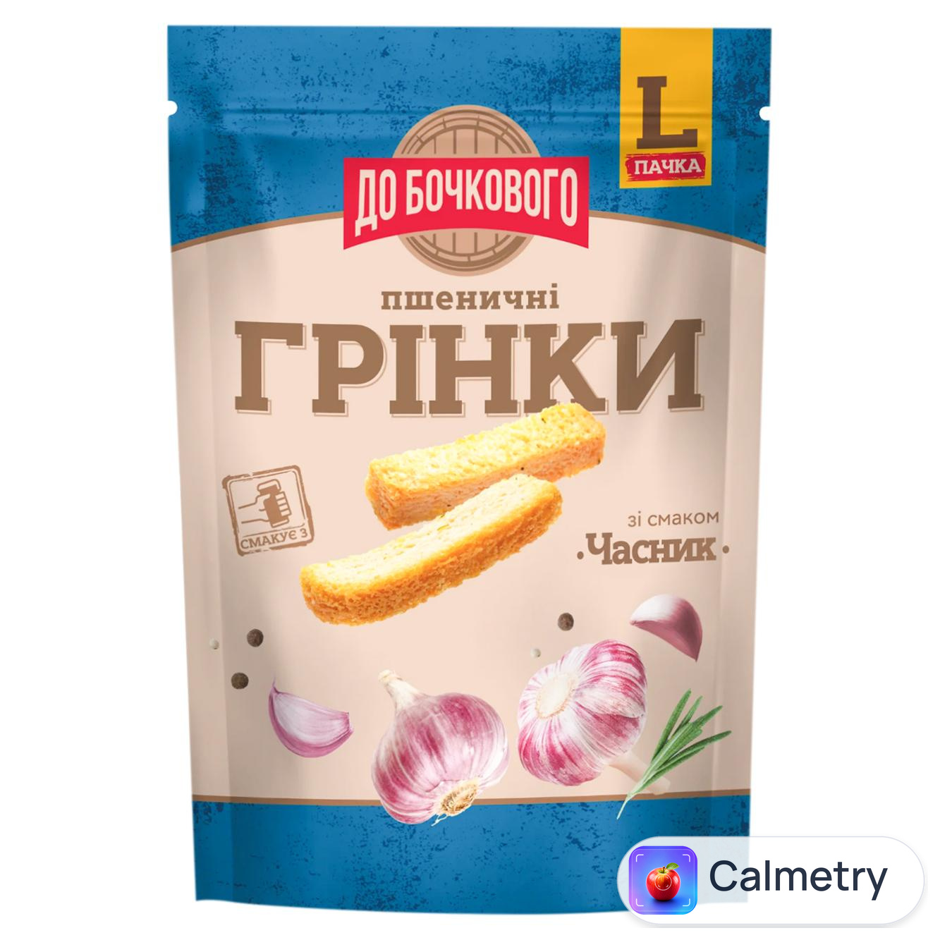 Грінки До Бочкового зі смаком часнику 120г — фото продукту
